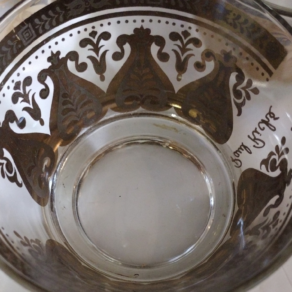 Set Of 3 MCM Fire King Gold Flecked and Clear Bar Glasses/Dessert Cups - Picture 5 of 6